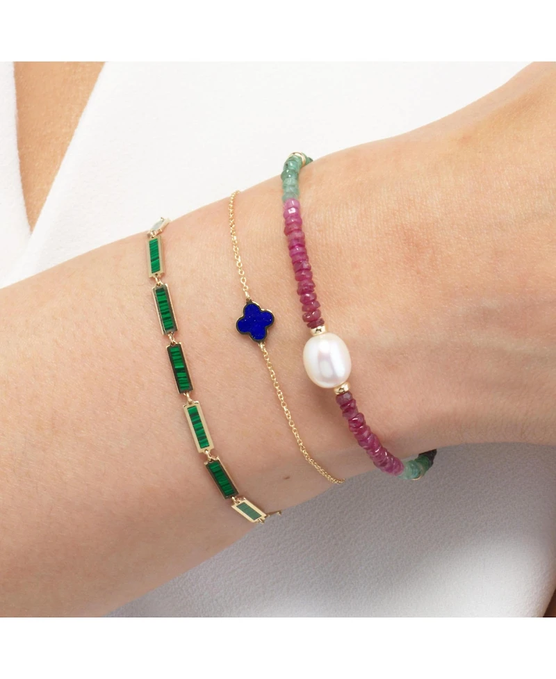 The Lovery Mini Lapis Single Clover Bracelet 14K Gold