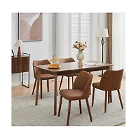 gaomon Leather Dining Chairs Set of 4, Upholstered Wingback Chairs with Wood Legs