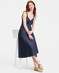 On 34th Women's Denim Sweetheart-Neck Midi Dress, Macy's Exclusive