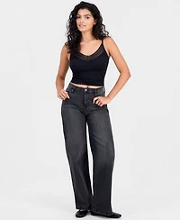 Celebrity Pink Juniors' Elastic-Back Wide-Leg Jeans