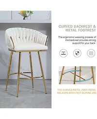 Rainsken Velvet Bar Stools Set of 2