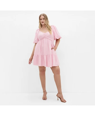 City Chic women's Plus Mindy Babydoll Mini Dress