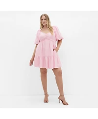 City Chic women's Plus Mindy Babydoll Mini Dress