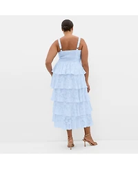 City Chic Women's Plus Daniela Ruffle Tier Dress