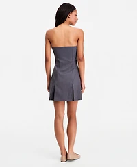 Madden Girl Juniors' Pinstripe Strapless Mini Dress