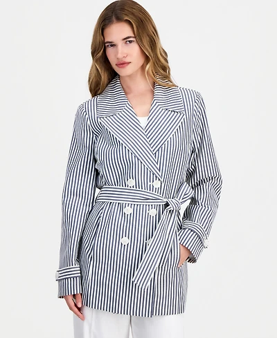 Tahari Asl Petite Seersucker Wrap Jacket