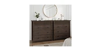 gaomon 3 Drawer Dresser, Modern Fluted Nightstand, Wooden Chest of Drawers, Storage End Table Organizer