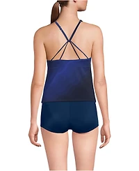 Lands' End Women's Dd-Cup Tugless High Neck Strappy Back Tankini Top