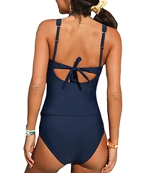 Cupshe Women's V-Neck Adjustable Straps Tankini Set