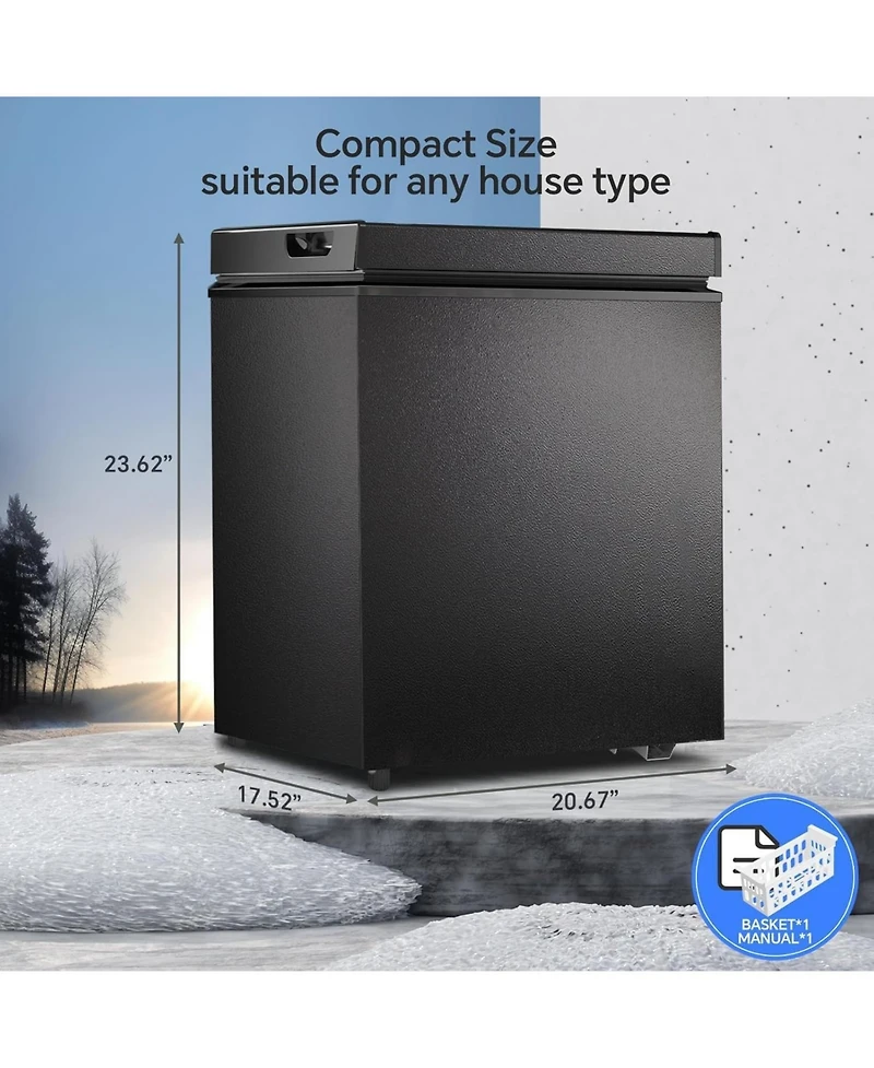 Antarctic Star 1.8 Cu. Ft. Compact Chest Freezer with Removable Basket