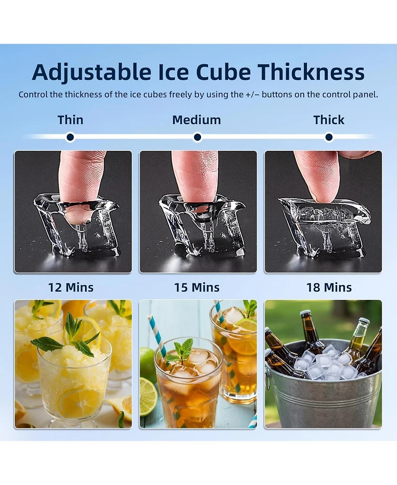 Antarctic Star Freestanding Commercial Ice Maker, 66 lbs. Daily Capacity with Lcd Display