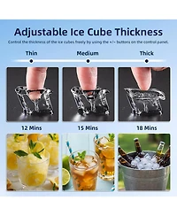 Antarctic Star Freestanding Commercial Ice Maker, 66 lbs. Daily Capacity with Lcd Display