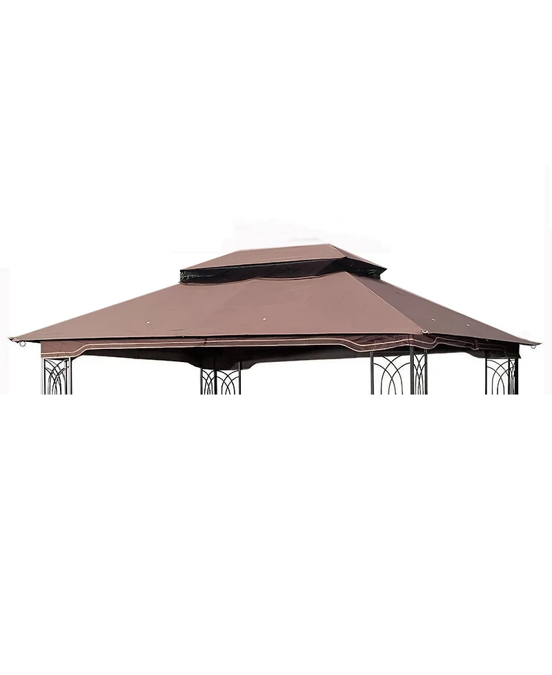 Clihome 13x10 Ft Patio Double Roof Gazebo Replacement Canopy Top Fabric