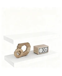 Yigii Floating Shelves Wall Mounted Set of 2 Rustic Wood Storage Shelf