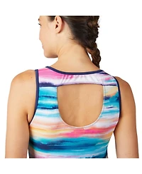 Free Country Women's Full Side Shirring Tankini Top