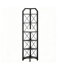 Yigii Corner Shelf Industrial Storage Stand Bookcase Plant Display Rustic