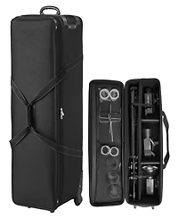 Mecale 51.6 Inch Rolling Studio Equipment Trolley Case with Wheels and Padded Compartments