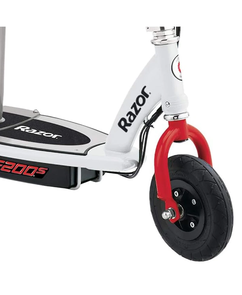 Razor E200S Seated Electric 12 Mph Scooter w/ Twist Grip Throttle & Brake, White