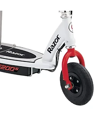 Razor E200S Seated Electric 12 Mph Scooter w/ Twist Grip Throttle & Brake, White