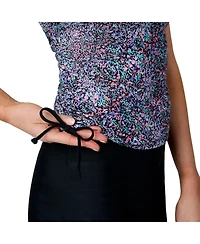 Free Country Women's Full Side Shirring Tankini Top