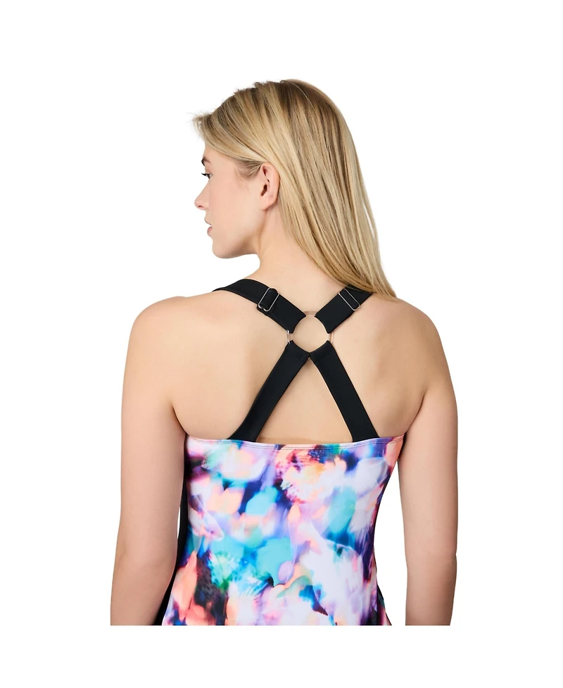 Free Country Women's Shirred Front Tankini Top