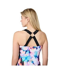 Free Country Women's Shirred Front Tankini Top