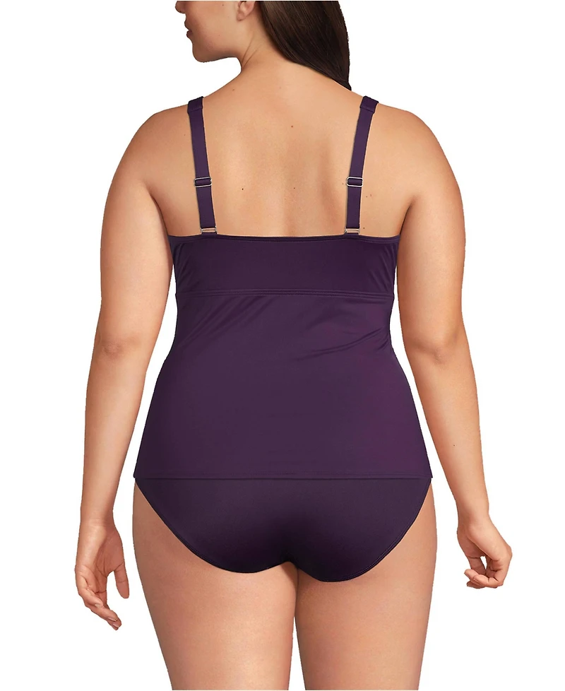 Lands' End Women's Ddd-Cup Sweetheart Wrap Underwire Tankini Top