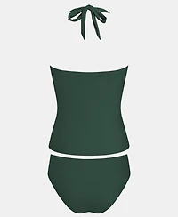 Cupshe Women's V-Neck Adjustable Straps Tankini Set