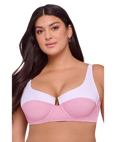 S3 Apparel Women's Supportive Tall Underwire Colorblock Bikini Swimsuit Top