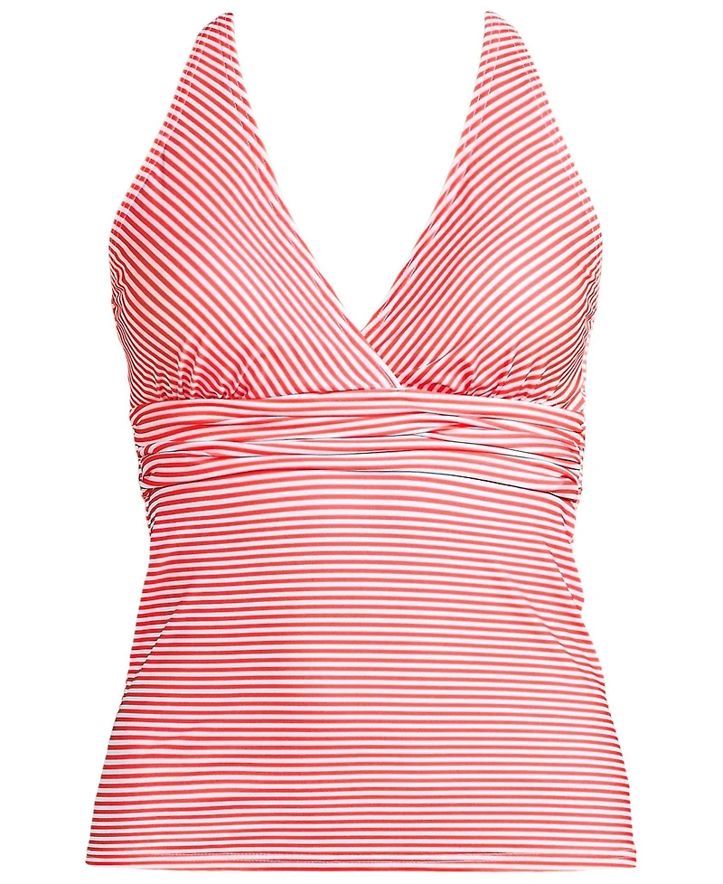 Lands' End Women's V-Neck Plunge X Back Tankini Top