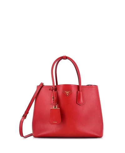 Pre-Owned Prada Large Cuir Double Tote Saffiano Leather