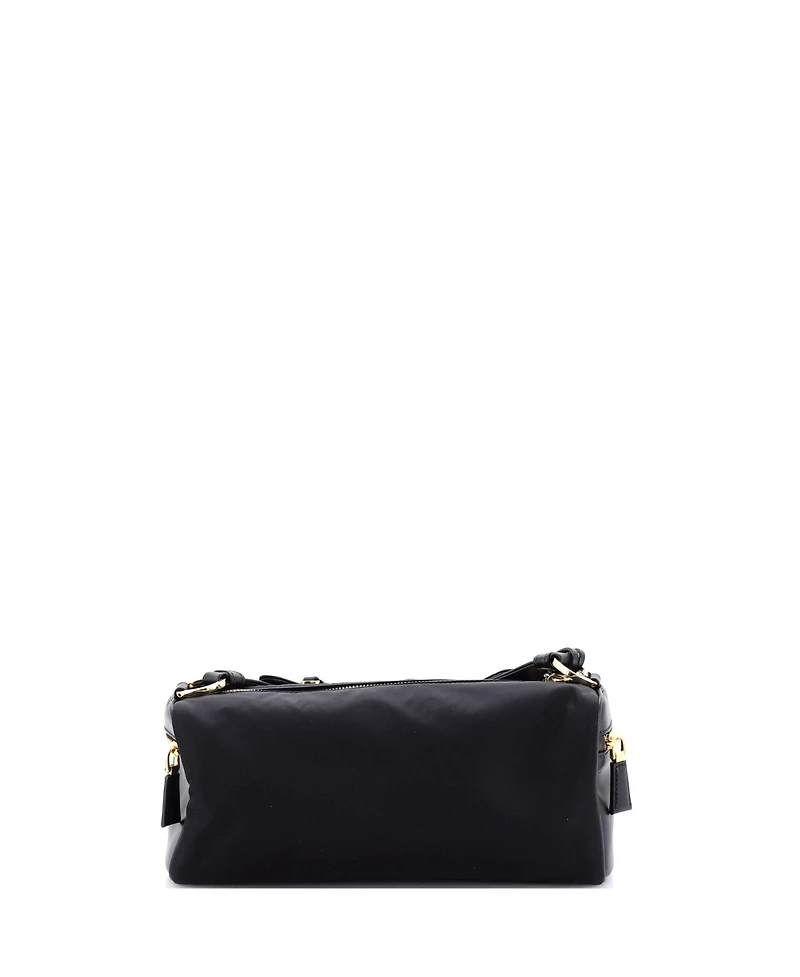 Pre-Owned Prada Medium Padlock Bauletto Shoulder Bag Re-Nylon with Leather
