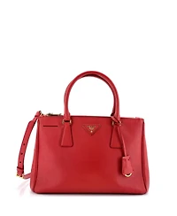 Pre-Owned Prada Medium Galleria Double Zip Tote Saffiano Leather