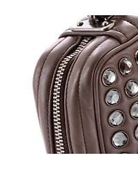 Pre-Owned Prada Small Camera Bag Embellished Diagramme Quilted Leather