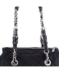 Pre-Owned Prada Medium Convertible Chain Tote Quilted Tessuto