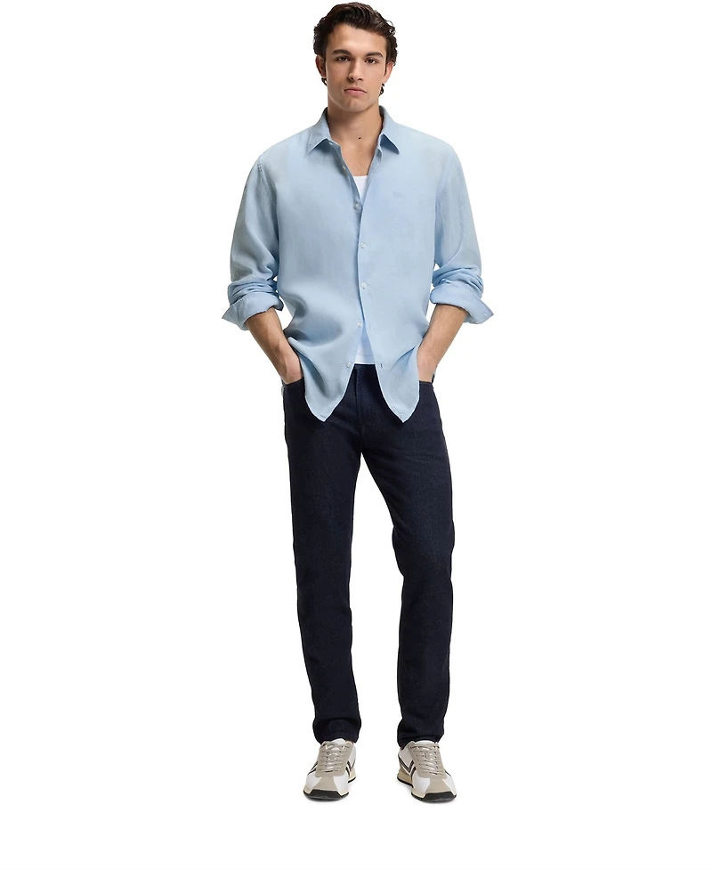 Boss By Hugo Men's Linen Regular-Fit Dress Shirt