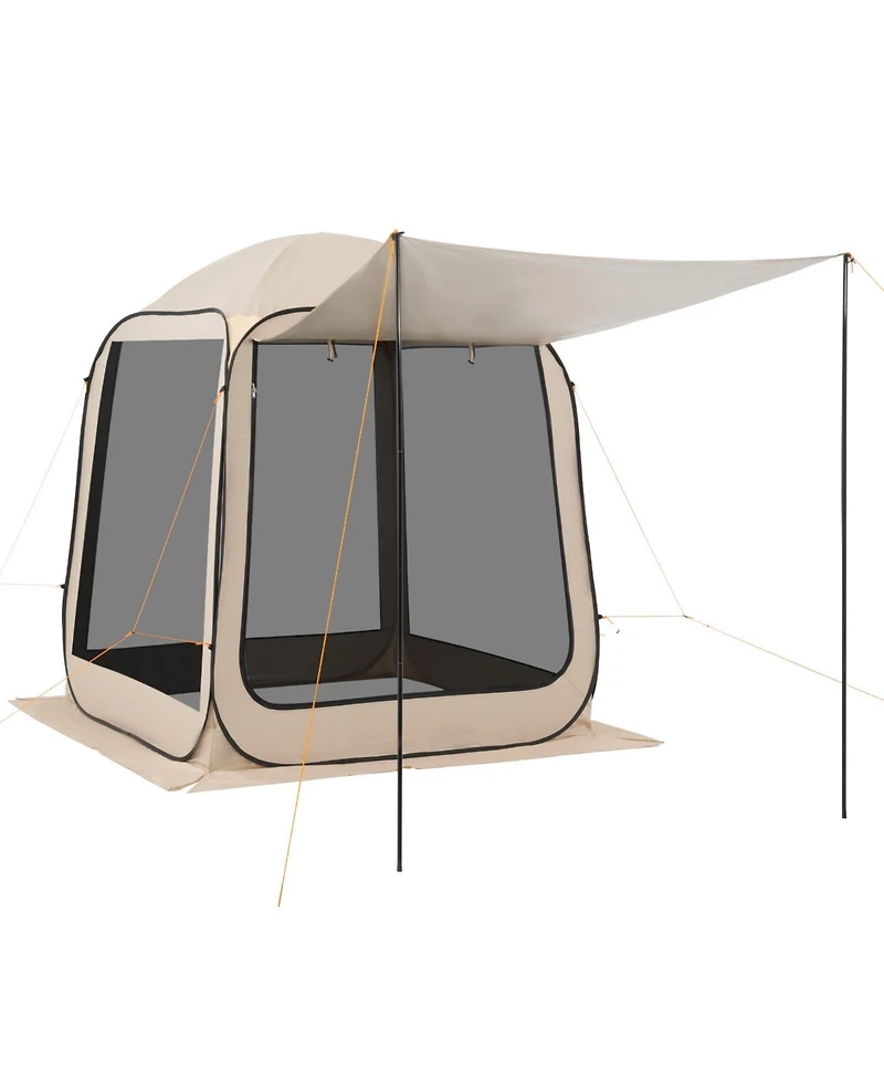 Mecale 6 x 6 Ft Pop-Up Screen House Tent with Awning for 4-6 People