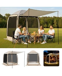 Mecale 6 x 6 Ft Pop-Up Screen House Tent with Awning for 4-6 People