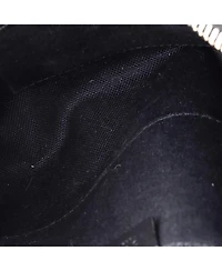 Pre-Owned Gucci Web Strap Front Zip Messenger Bag Gg Coated Canvas