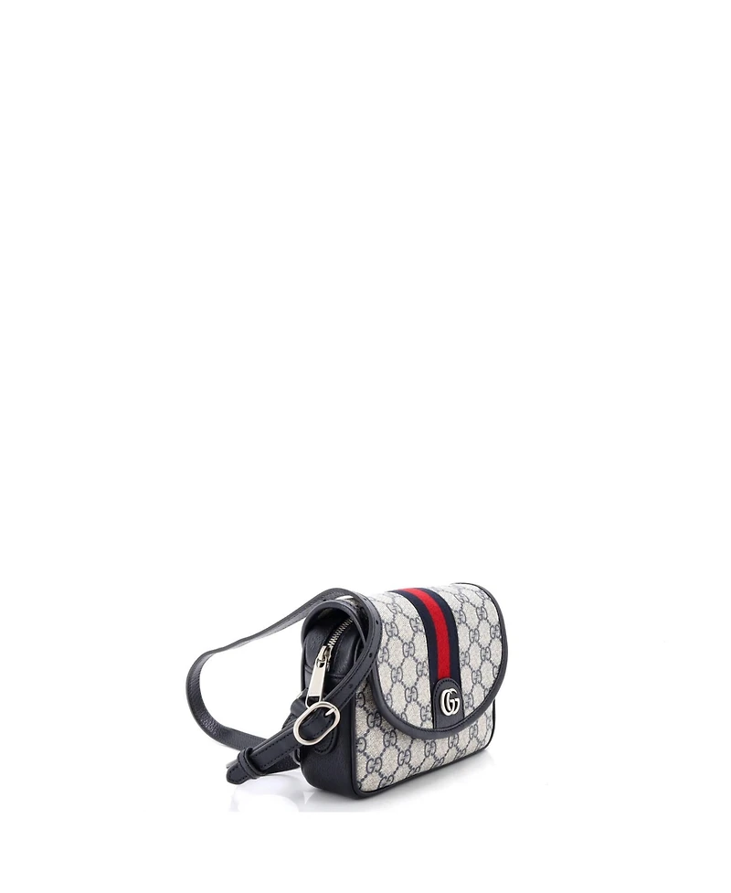 Pre-Owned Gucci Mini Ophidia Flap Shoulder Bag Gg Coated Canvas