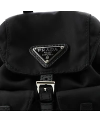 Pre-Owned Prada Mini Double Pocket Backpack Chain Shoulder Bag Re-Nylon