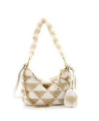 Pre-Owned Prada Mini Re-Edition Shoulder Bag Shearling