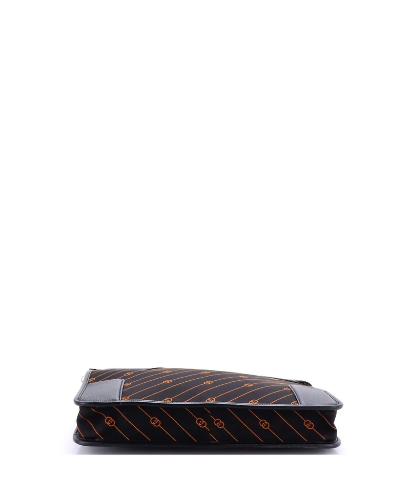 Pre-Owned Gucci Interlocking G Messenger Bag Gg Jacquard with Leather