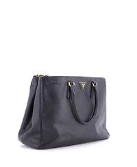 Pre-Owned Prada Large Double Zip Lux Tote Saffiano Leather