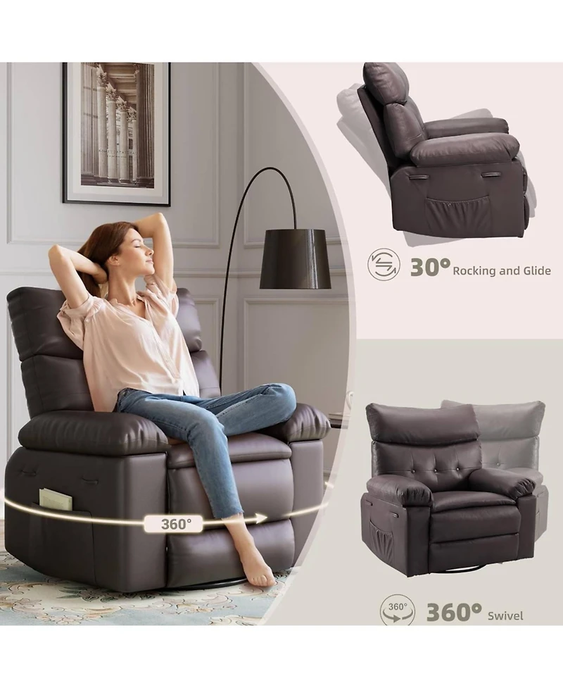 gaomon Oversized Rocker Swivel Recliner Chair, Lazy Sofa Chair for Living Room