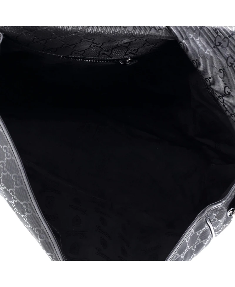 Pre-Owned Gucci Large Double Buckle Messenger Bag Gg Imprime