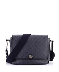 Pre-Owned Gucci Medium Ophidia Flap Messenger Bag Gg Coated Canvas