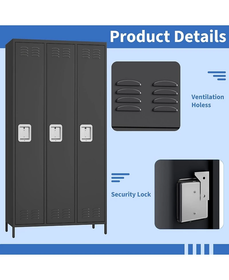 gaomon Metal Sorage Locker Combination, Lockable Employees Metal Locker With Door, Industrial Storage Lockers for Home