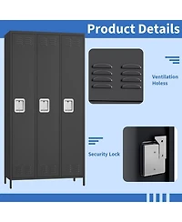 gaomon Metal Sorage Locker Combination, Lockable Employees Metal Locker With Door, Industrial Storage Lockers for Home