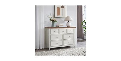 Flynama Rustic 3 Drawer Dresser Oak Finish Sturdy Construction for Bedroom Living Room Storage